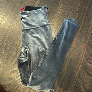 Spanx silver velvet leggings